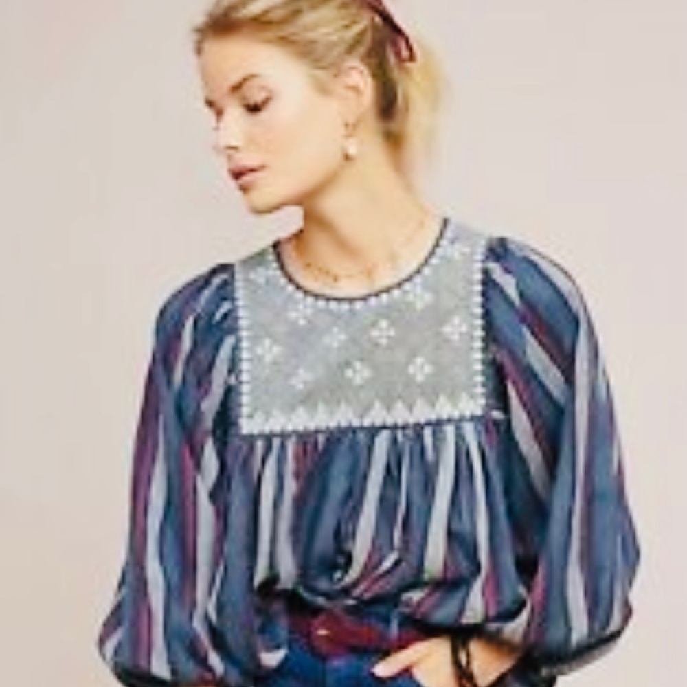 Kopal Zeenat Striped Shirt Anthropologie XS EUC